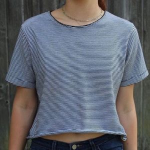 striped crop tee